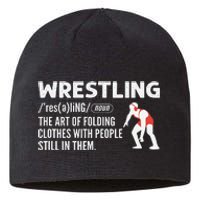 Definition Of Wrestling Funny Wrestler Coach Sustainable Beanie