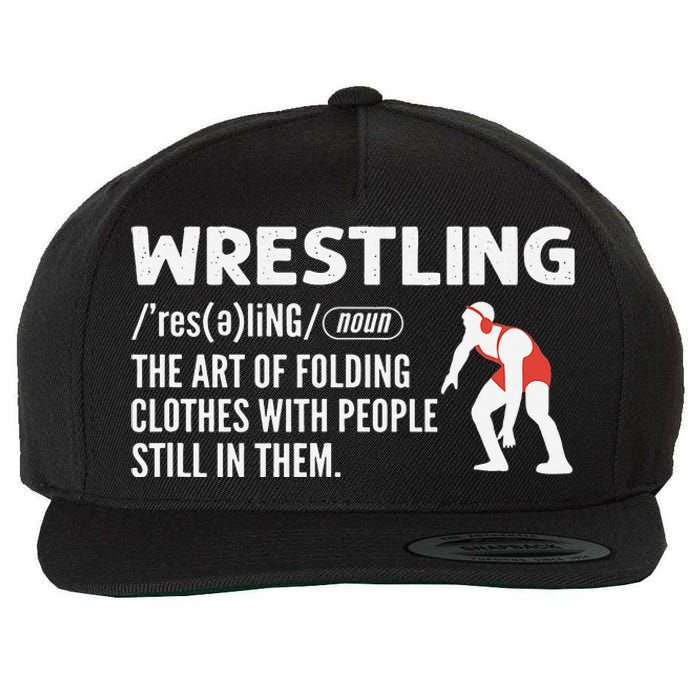 Definition Of Wrestling Funny Wrestler Coach Wool Snapback Cap