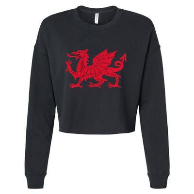 Dragon Of Wales Flag Cool Welsh Cymru Flags Cropped Pullover Crew