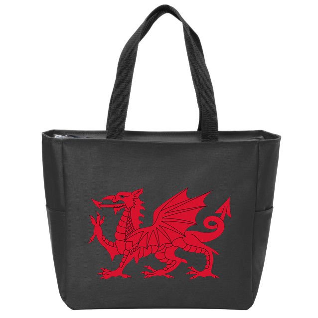 Dragon Of Wales Flag Cool Welsh Cymru Flags Zip Tote Bag