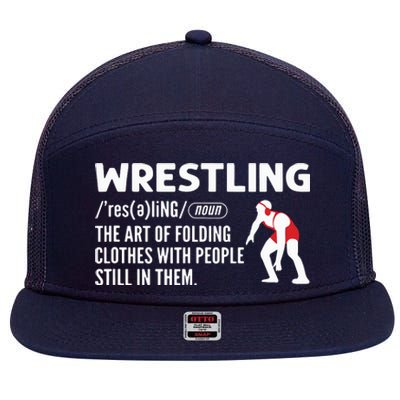 Definition Of Wrestling Wrestler 7 Panel Mesh Trucker Snapback Hat