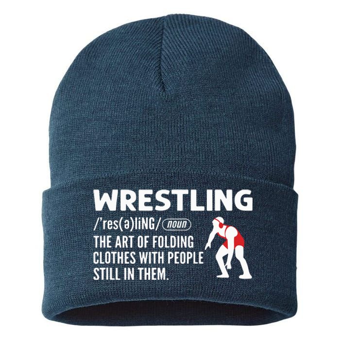 Definition Of Wrestling Wrestler Sustainable Knit Beanie