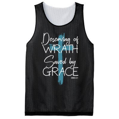 Deserving Of Wrath Saved By Grace Funny Christian Mesh Reversible Basketball Jersey Tank