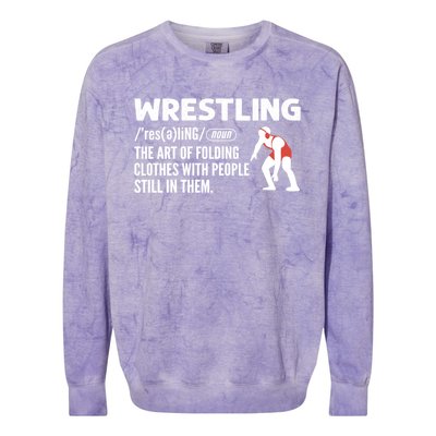 Definition Of Wrestling Wrestler Gift Colorblast Crewneck Sweatshirt