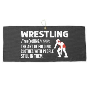 Definition Of Wrestling Wrestler Gift Large Microfiber Waffle Golf Towel