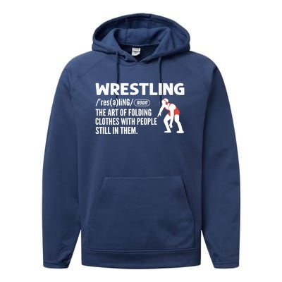 Definition Of Wrestling Wrestler Gift Performance Fleece Hoodie