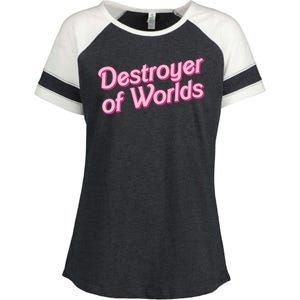 Detroyer Of Worlds Funny Barbe Barbenheimer Enza Ladies Jersey Colorblock Tee