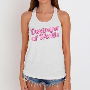 Detroyer Of Worlds Funny Barbe Barbenheimer Women's Knotted Racerback Tank