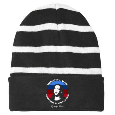 Dream Off What Can Be Unburdened By What Has Been Striped Beanie with Solid Band