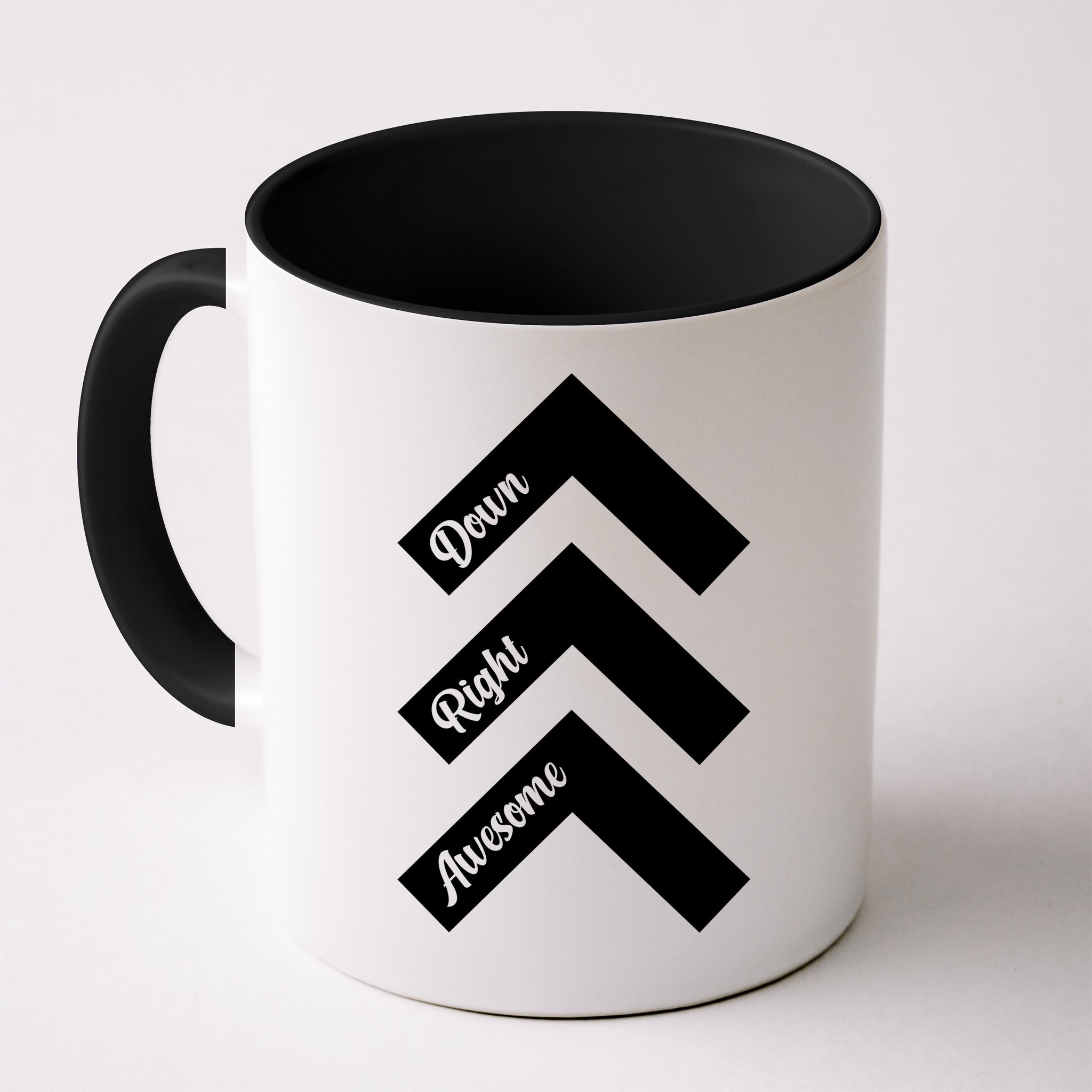 Down Right Awesome Arrow Down Syndrome Awareness Mug