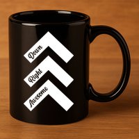 Down Right Awesome Arrow Down Syndrome Awareness 11oz C Handle Ceramic Mug