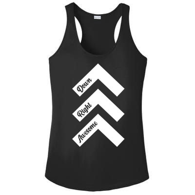 Down Right Awesome Arrow Down Syndrome Awareness Ladies PosiCharge Competitor Racerback Tank