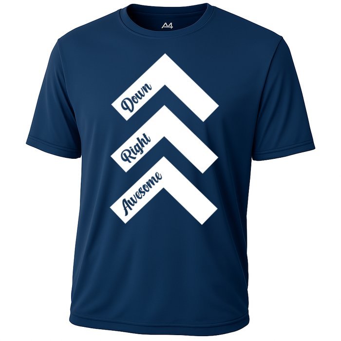 Down Right Awesome Arrow Down Syndrome Awareness Cooling Performance Crew T-Shirt