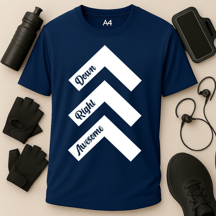 Down Right Awesome Arrow Down Syndrome Awareness Cooling Performance Crew T-Shirt