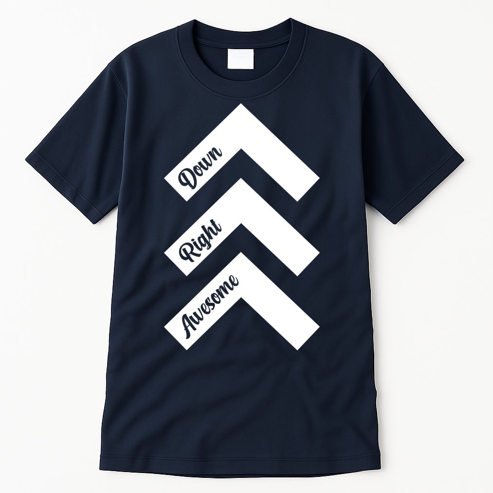 Down Right Awesome Arrow Down Syndrome Awareness Tall T-Shirt