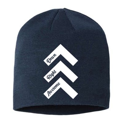 Down Right Awesome Arrow Down Syndrome Awareness Sustainable Beanie