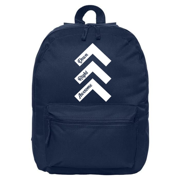 Down Right Awesome Arrow Down Syndrome Awareness 16 in Basic Backpack