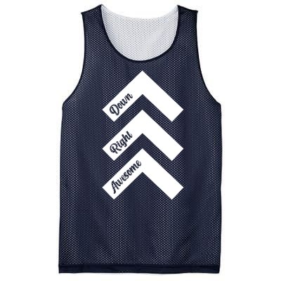 Down Right Awesome Arrow Down Syndrome Awareness Mesh Reversible Basketball Jersey Tank