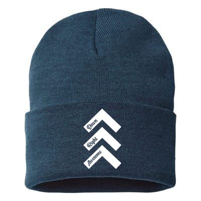 Down Right Awesome Arrow Down Syndrome Awareness Sustainable Knit Beanie