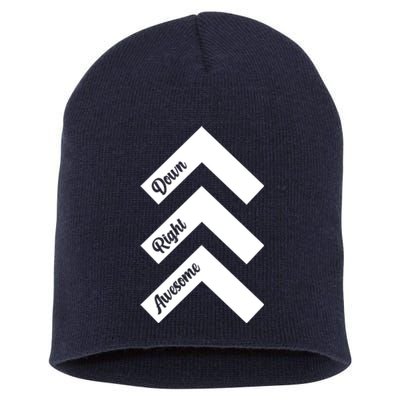 Down Right Awesome Arrow Down Syndrome Awareness Short Acrylic Beanie