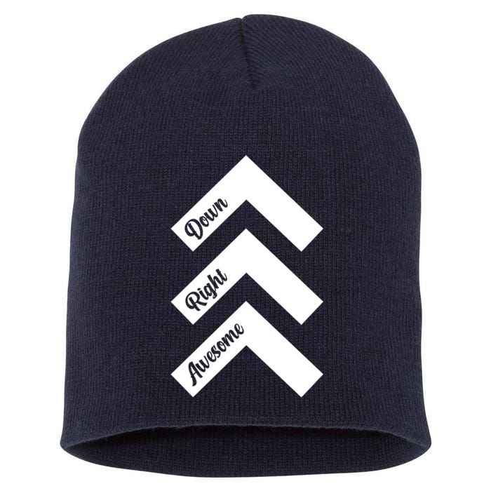 Down Right Awesome Arrow Down Syndrome Awareness Short Acrylic Beanie