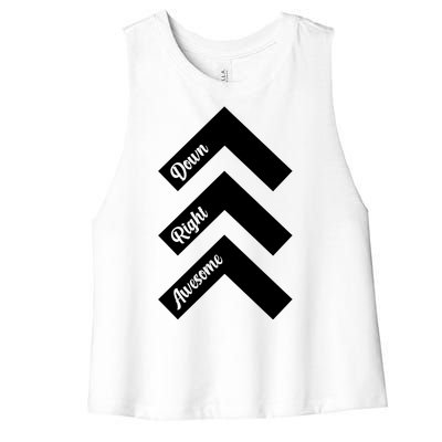 Down Right Awesome Arrow Down Syndrome Awareness Women's Racerback Cropped Tank