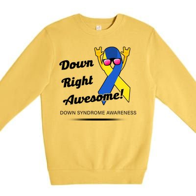 Down Right Awesome Down Syndrome Premium Crewneck Sweatshirt