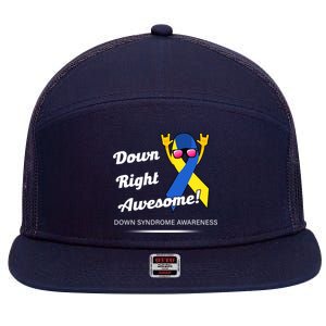 Down Right Awesome Down Syndrome 7 Panel Mesh Trucker Snapback Hat