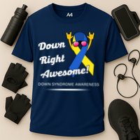 Down Right Awesome Down Syndrome Cooling Performance Crew T-Shirt