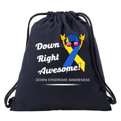 Down Right Awesome Down Syndrome Drawstring Bag