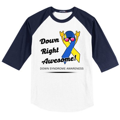 Down Right Awesome Down Syndrome Baseball Sleeve Shirt