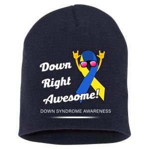 Down Right Awesome Down Syndrome Short Acrylic Beanie