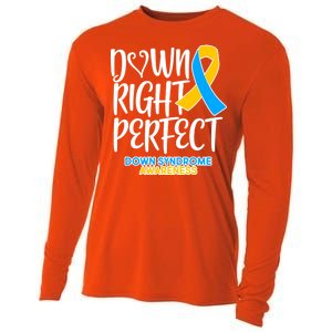 Down Right Perfect - Down Syndrome Awareness Cooling Performance Long Sleeve Crew