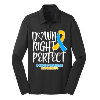 Down Right Perfect - Down Syndrome Awareness Silk Touch Performance Long Sleeve Polo