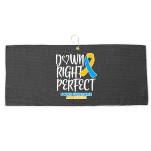 Down Right Perfect - Down Syndrome Awareness Large Microfiber Waffle Golf Towel