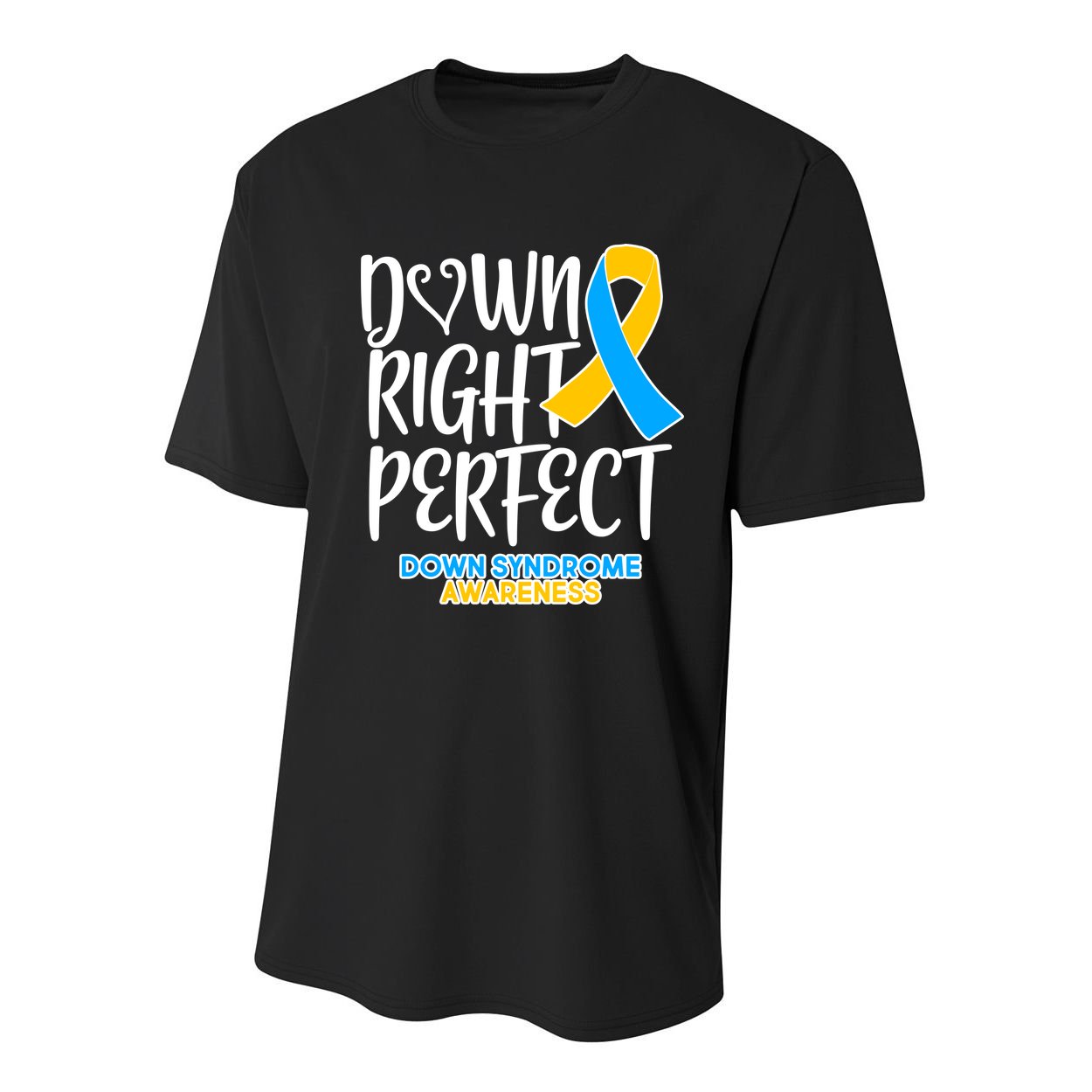 Down Right Perfect - Down Syndrome Awareness Youth Performance Sprint T-Shirt