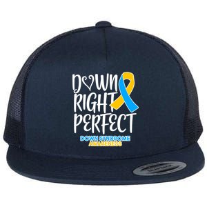 Down Right Perfect - Down Syndrome Awareness Flat Bill Trucker Hat