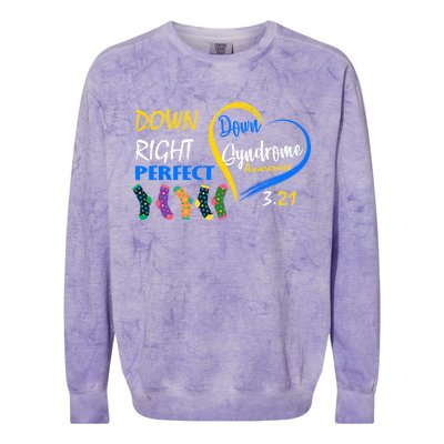 Down Right Perfect Down Syndrome Colorblast Crewneck Sweatshirt