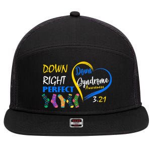 Down Right Perfect Down Syndrome 7 Panel Mesh Trucker Snapback Hat