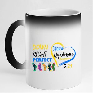 Down Right Perfect Down Syndrome 11oz Black Color Changing Mug