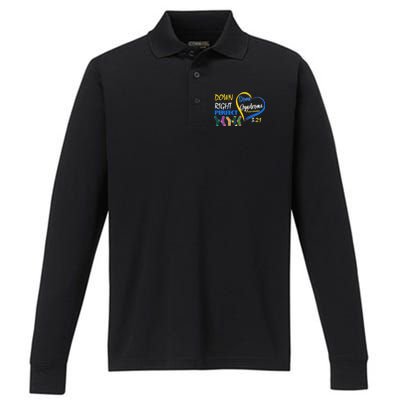 Down Right Perfect Down Syndrome Performance Long Sleeve Polo