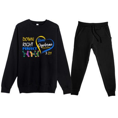 Down Right Perfect Down Syndrome Premium Crewneck Sweatsuit Set