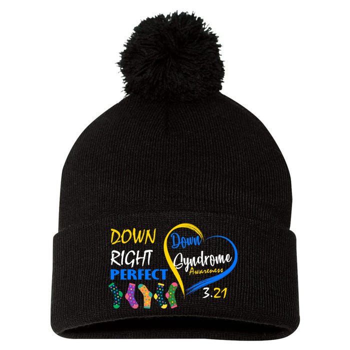 Down Right Perfect Down Syndrome Pom Pom 12in Knit Beanie