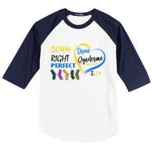 Down Right Perfect Down Syndrome Baseball Sleeve Shirt