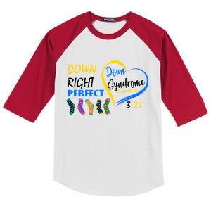 Down Right Perfect Down Syndrome Kids Colorblock Raglan Jersey