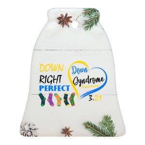 Down Right Perfect Down Syndrome Ceramic Bell Ornament