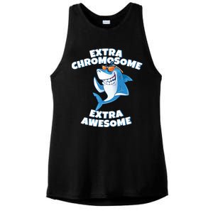 Down Syndrome - Extra Chromosome Shark Ladies PosiCharge Tri-Blend Wicking Tank