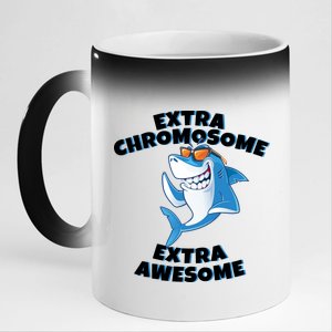 Down Syndrome - Extra Chromosome Shark 11oz Black Color Changing Mug