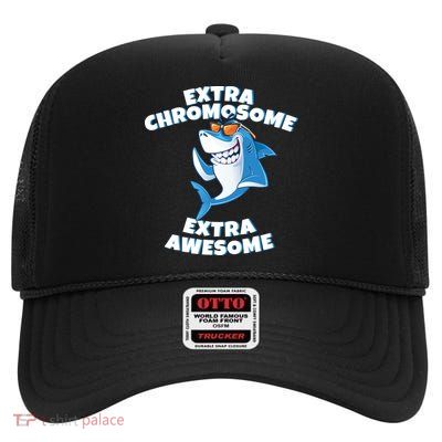 Down Syndrome - Extra Chromosome Shark High Crown Mesh Back Trucker Hat