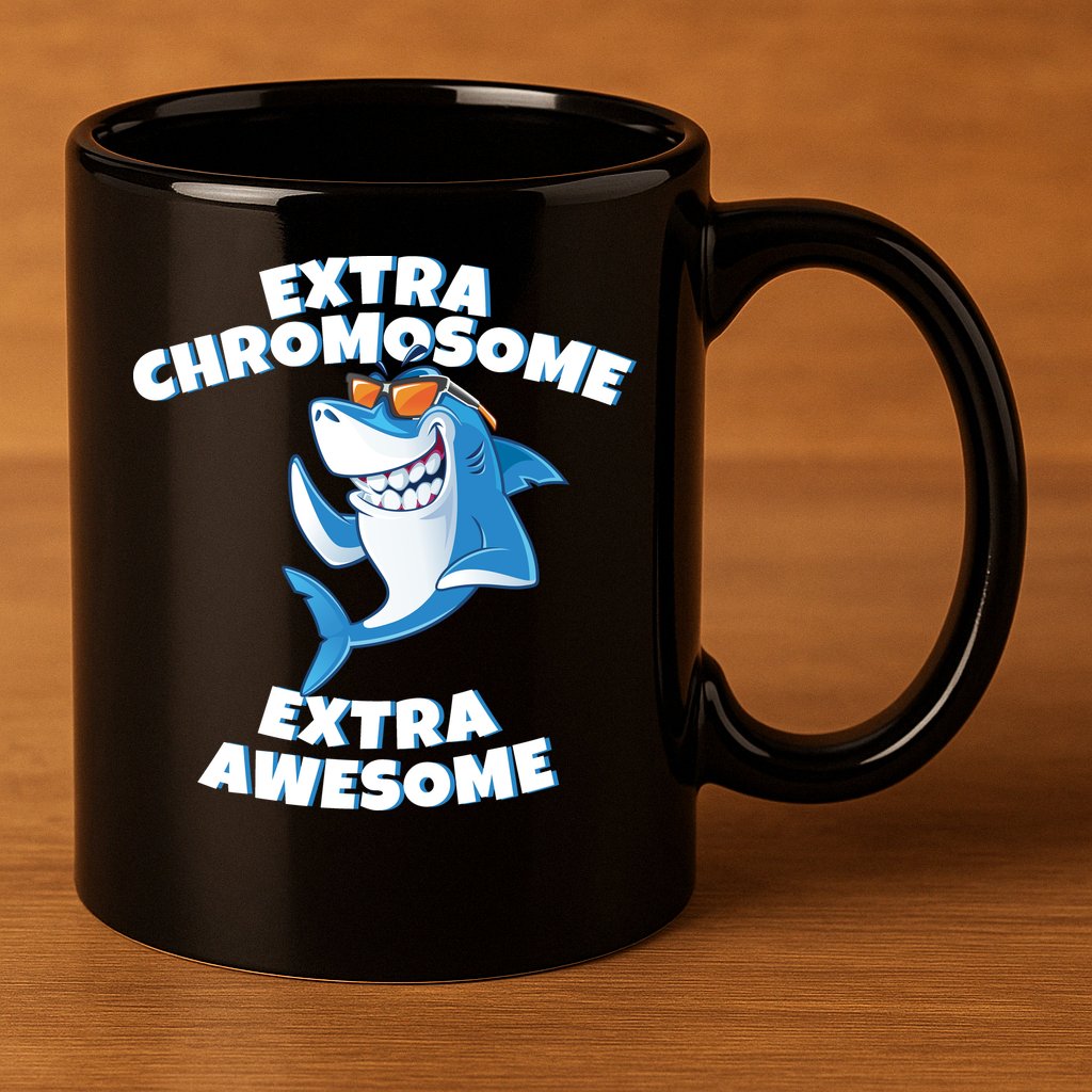 Down Syndrome - Extra Chromosome Shark 11oz C Handle Ceramic Mug